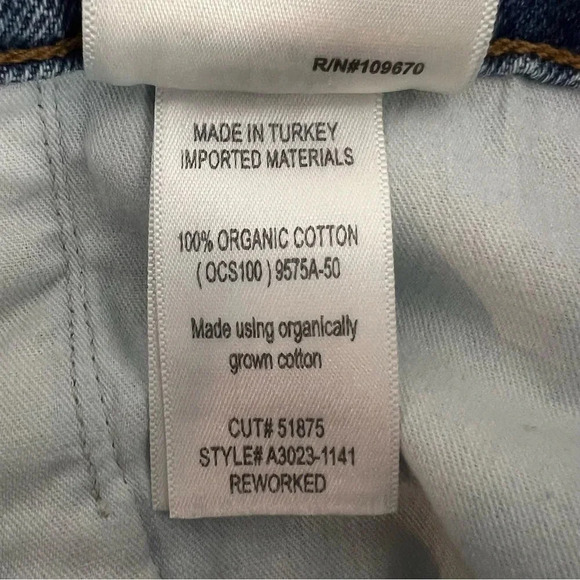 AGOLDE 90's Denim Mini Jean Skirt High Waisted Blue Cotton Festival Size 24 - Picture 10 of 13